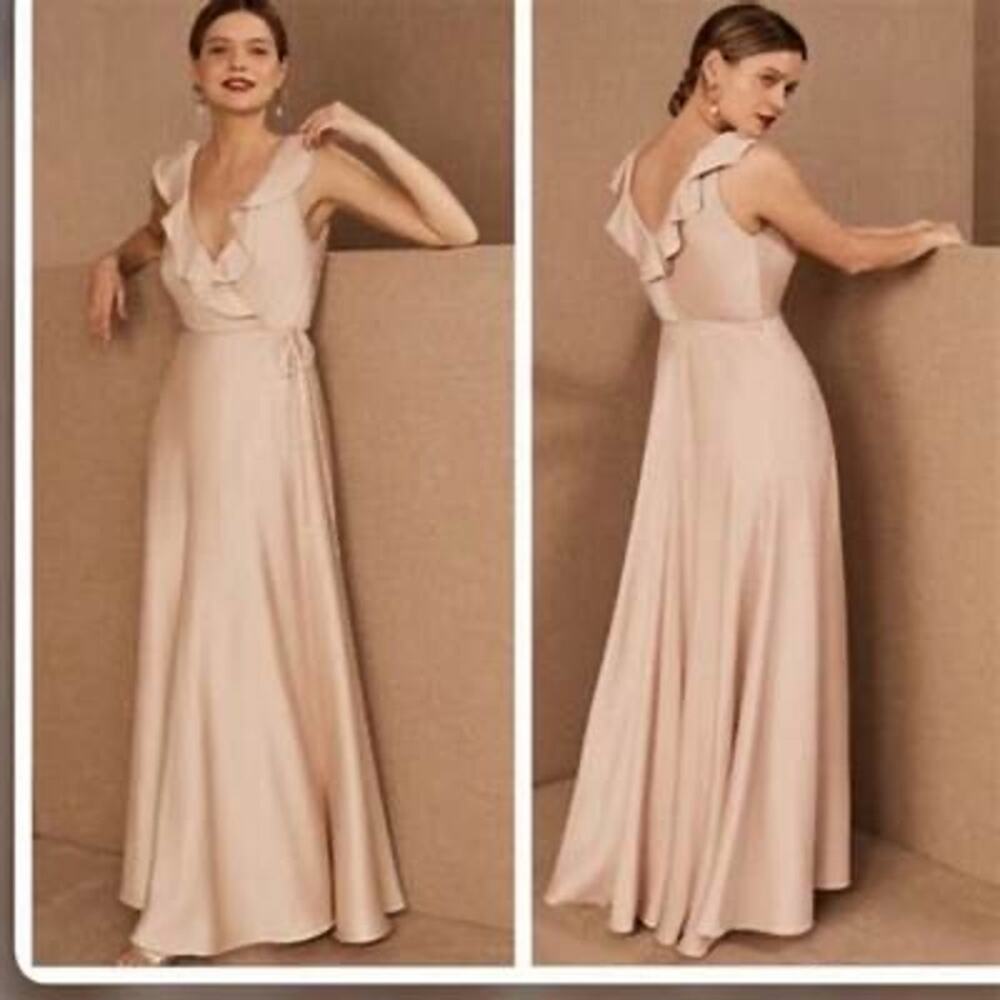 Sachin & Babi Tansy Satin Charmeuse Blush Formal Gown Size 10